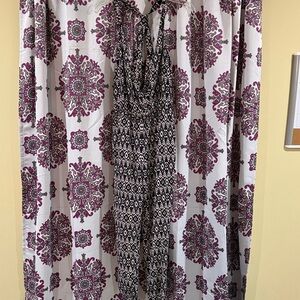 LOFT Black and White Geometric Jumpsuit